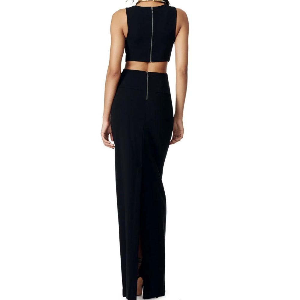 Nicole Miller Black Cut-Out Sleeveless Maxi Gown Evening Dress Size 8 NWT - Picture 5 of 12